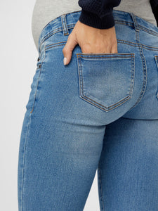 Mamalicious | Positiebroek Ono Slim Jeans - Light Blue Denim/Washed